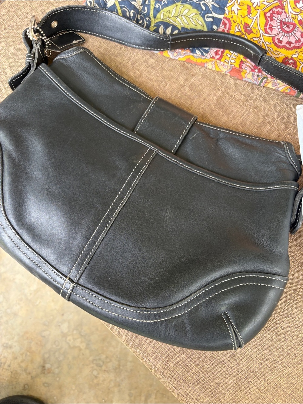 Vintage Coach Soho 9248 Black Leather Shoulder Bag Y2K Buckle Flap Purse - Picture 16 of 16